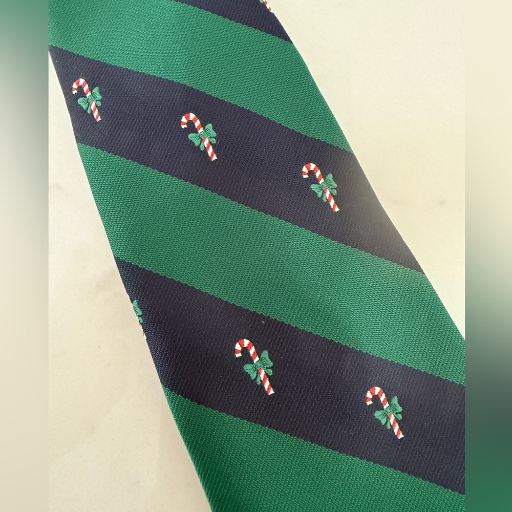 NWT Christmas Holiday Ties Candy Cane Towncraft green blue